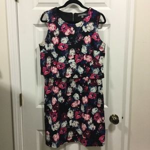 Rose Print Flap top scuba shift dress🎀bundle up🎀